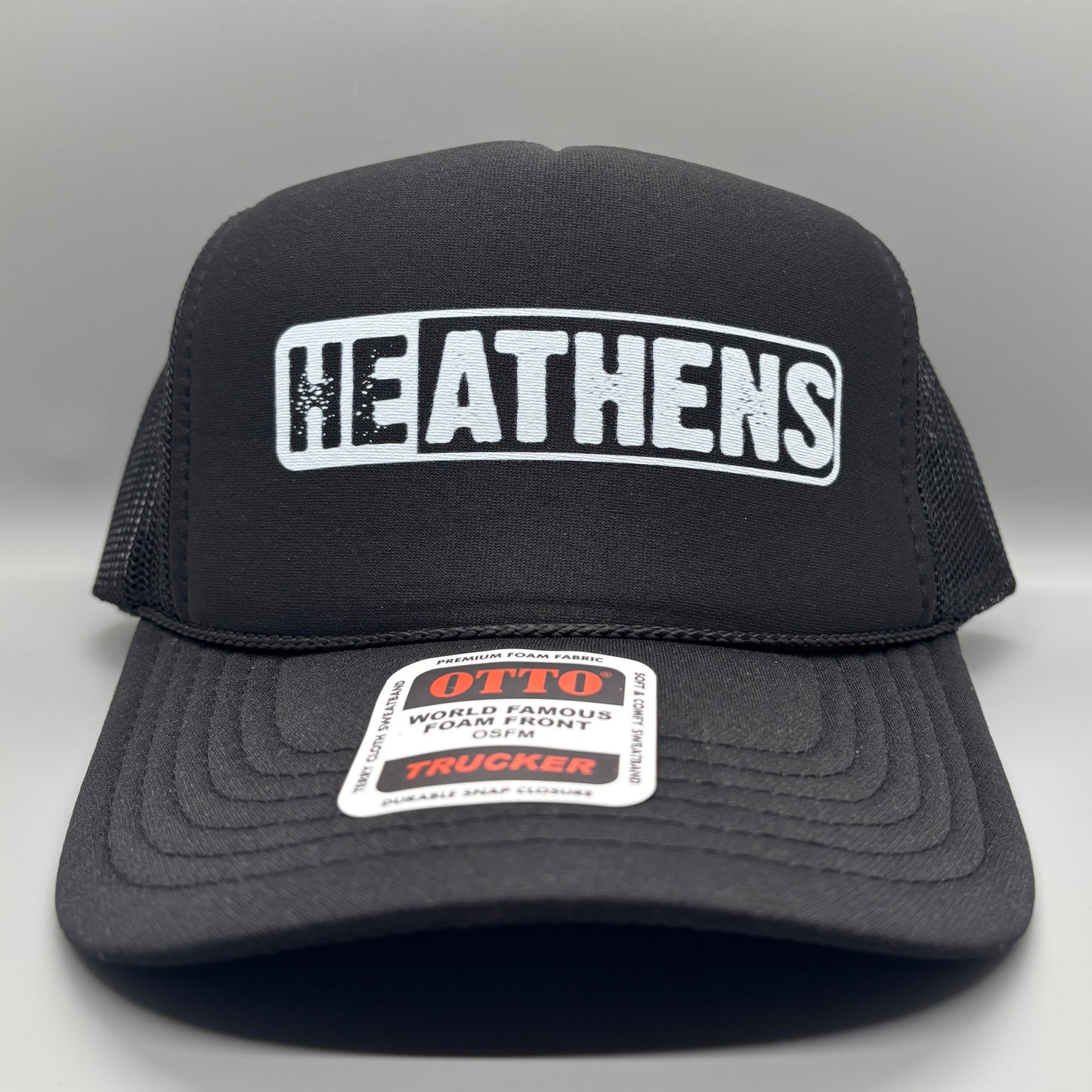 HeATHENS Black Foam Front Trucker Hat
